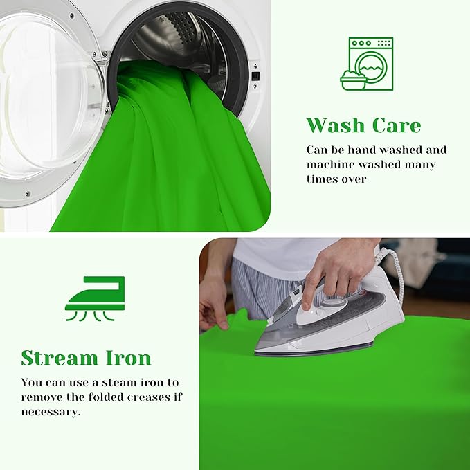10ft x 8ft Green Screen Backdrop for Photography, High Density Backdrop Curtains, Backdrops for Photoshoot for Photography, Video Calls, Streaming, Gaming, Greenscreen Background, 5ft x 8ft, 2 Panels