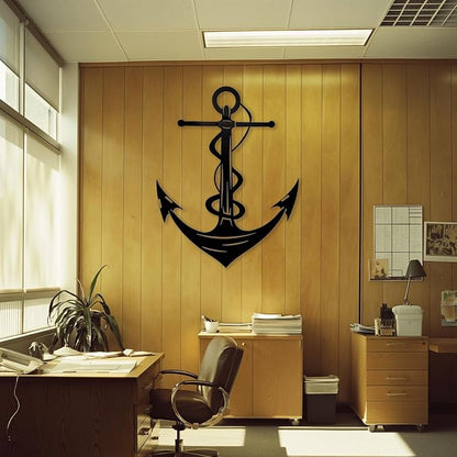 XXQ Anchor Metal Wall Decor, Anchor Metal Wall Art for Bedroom Living Room Dorm Antique Anchor Wall Decor Antique Metal Anchor Farmhouse Decor (Whhite, 28" x 41" / 70 x 105cm)