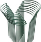 HiGift 16 Pack Plant Support Stakes, Half Round Metal Garden Plant Stake Indoor Peony Cages and Supports, Green Plant Support Ring Border for Tomato,Hydrangea,Flower Outdoor (10" Wide x 15.8" High)
