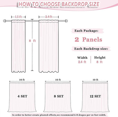 DUOBAO Chiffon Backdrop Curtain 96 Inch Length 2 Panel 29 Inch Width Wedding Backdrop Drapes Yellow Sheer Curtains Panels Tulle Fabric Photography Backdrops for Party