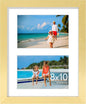 Vittanly 8x10 Collage Picture Frame, Displays 2Pcs 4x6 Pictures with Mat, Photo Frame for Wall Mounting or Table Top with Stand, Gold, 1 Pack