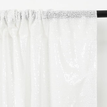 Eternal Beauty White Sequin Backdrop, 10x10 Ft Glitter Background Curtains for Christmas Shimmer Photography Party Wedding Birthday Back Drop Decor