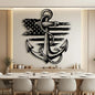 lunwall Metal Anchor Wall Decor, Anchor Metal Sign, Metal Anchor Decor, Anchor Metal Wall Art, Metal Nautical Wall Decor, Metal Wall Decor Coastal, Anchor Wall Decor (black, 47L x 43W / 120 x 109 cm)