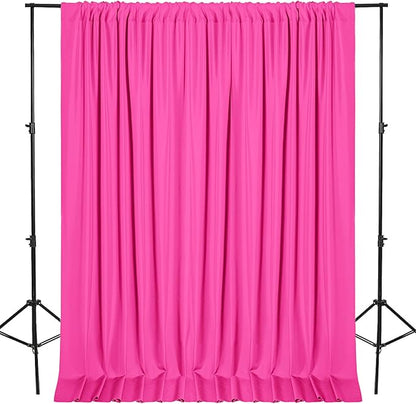DWCN 10x7 FT Backdrop Curtains for Parties, Photography Backdrop Drapes with Rod Pockets for Wedding Decorations Stage Birthday Family Gatherings, 2 Panels 5ft x 7ft, Fuchsia