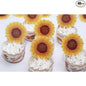 GEORLD Edible Cake Topper Wafer Sunflower Cupcake Decoration by Wafer Paper,36 Counts,Flat not 3D