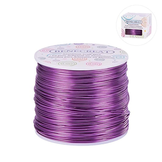 BENECREAT 18 Gauge Jewelry Craft Aluminum Wire 492 Feet Bendable Metal Sculpting Wire for Craft Floral Model Skeleton Making (Purple, 1mm)
