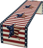 4th of July Table Runner, Patriotic Independence Day American Stars Stripes Flag Print Table Runner for Farmhouse Kitchen Dining Holiday Birthday Party, 13x120inch