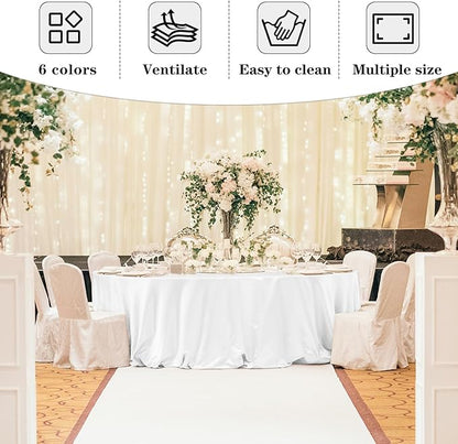 Fitable 6 Pack Black Round Table Clothes - 90 Inches in Diameter - Stain Resistant and Washable Tablecloths, Polyester Fabric Table Covers for Wedding, Party, Banquet, Gathering