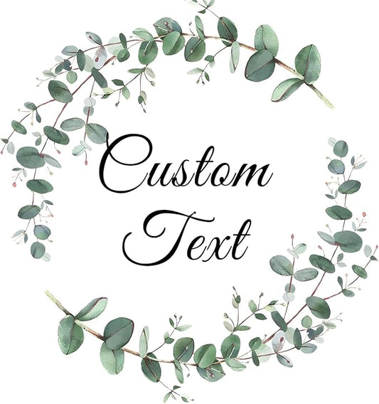 Custom Stickers for Weddings, Birthdays & Businesses - Personalized Labels with Your Logo - Waterproof, Fade and Heat Resistant - Pack of 100-1000 (Wreath J, 3.5 Inch)