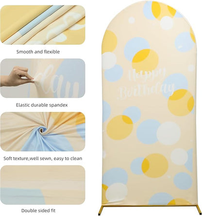 Wedding Arch Cover 7.2FT 6.6FT 6FT Spandex Arch Backdrop Cover Stretchy Backdrop for Wedding Birthday Party Decoration Baby Shower