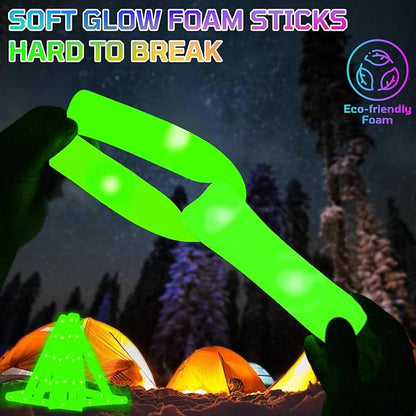Foam Glow Sticks Bulk, 30 PCS Green Light Up Foam Sticks 3 Modes, Glow Party Supplies for Wedding,Raves, Carnival, Concert, 4th of July, Halloween, Christmas, New Year