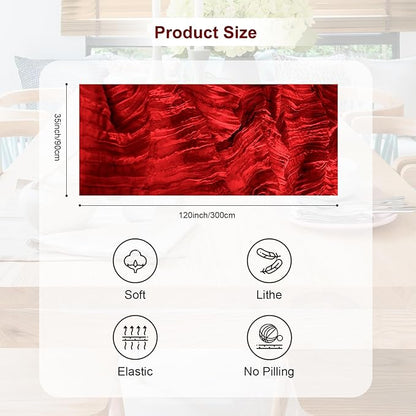 6 Pack Burgundy Cheesecloth Table Runner 35x120 Inch 10Ft Rustic Gauze Cheese Cloth Table Runner Sheer Cheesecloth Table Runners for Wedding Party Bridal Shower Decoration