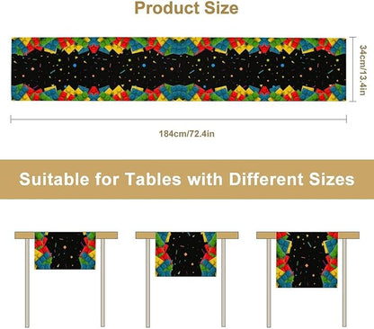 Building Blocks Table Runner Party Celebrating Colorful Blocks Table Runner for Kids Teens Bedroom Living Room Kitchen Birthday Party Decor Table Runner 13x120 Inch