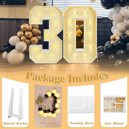 Marquee Light Up Letters: 3FT Large Decorative Signs for Party Decorations Baby Shower Birthday Wedding Engagement Anniversary, 3 Feet Tall Pre-Cut DIY Foamboard Letter C - Easy to Assemble