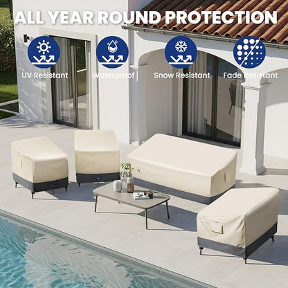 Extra Heavy Duty Patio Chair Covers Waterproof - 2 Pack Patio Furniture Seat Covers for Outdoor Swivel/ Rocking Chair/ Stackable Dining Chairs, with Air Vents, 28" W x 33" D x 38.5" H