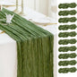 Sioloc 10 Pack Moss Green Cheesecloth Table Runner Fall Autumn Decor for Home 10ft Table Cloth for Tea Wedding Birthday Party Baby Bridal Shower Halloween Thanksgiving