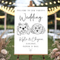 Personalized Pet Wedding Welcome Sign Using Pet Photo, Custom Dog Cat Welcome To Our Wedding Signage Drawing, Custom Gifts for Weddings, Christmas, Engagement Party, Anniversary,
