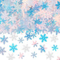 MARFOREVER Snowflakes Glitter Confetti, Christmas Sparkly Clear and White Snowflake Scatter Mixed Size Winter Party Sprinkles Winter Wonderland Frozen Decorations