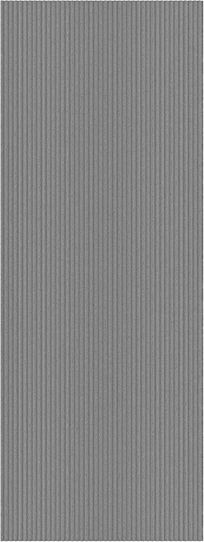 Ottomanson Mud Mat 3' x 3'11" Entryway Rug - Non-Slip Scraper Doormat for Muddy Paws, Dirt Trapping Indoor/Outdoor Mat for High-Traffic Areas, Kitchen, Garage, Patio, Gray