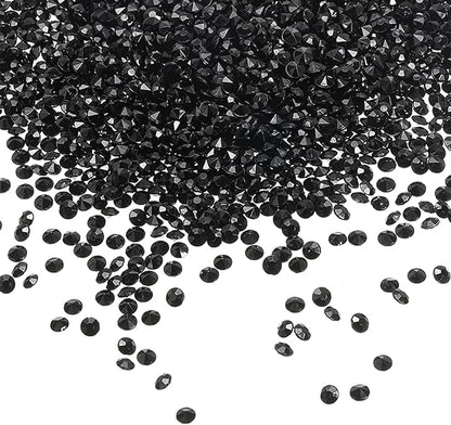 PATIKIL 4000 Pcs Wedding Table Scatter Confetti Crystals 6 mm Acrylic Diamonds Vase Fillers Gems for Table Centerpiece Decorations Party Vase Beads, Black