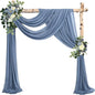 20Ft length x 28" width 2 Panels Wedding Arch Draping Fabric Dusty Blue Arch Drapes Chiffon Fabric Sheer Curtains Backdrop for Party Bridal Decorations Wedding Ceremony Ceiling Stage Reception Decor