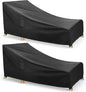 Chaise Lounge Covers Outdoor Waterproof, Heavy Duty Patio Furniture Covers, Fits up to 78L x 34W x 32H inches, 2 Pack, Black