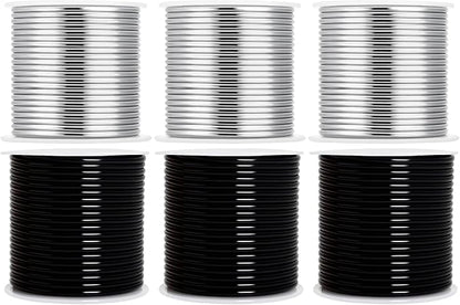 Mandala Crafts 13 Gauge Anodized Aluminum Craft Wire for Jewelry Making - 300 FT Colored Flexible Silver Black Wire - Bendable for Bonsai Armature Crafting Sculpting