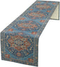 Boho Floral Vintage Table Runner, Retro Abstract Blue Flower Rustic Country Farmhouse Pattern for Home Kitchen Table Decor Dining Coffee Room Party Decor 13x108in