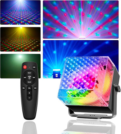 Sound Activated Party Lights Disco LED Light with Remote Control LED Strobe Mood Lighting for Home Room Dance Parties Christmas Halloween Birthday