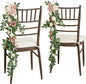 Ling's Moment 10pcs Wedding Chair Decorations Aisle Floral Swag Artificial Pew Flowers Hanging Garland Pink Blush & Cream For Ceremony Reception Church Rose Floral Faux Arrangement Party Outdoor Decor