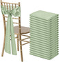 50 PCS Sage Green Satin Chair Sashes Bows Universal Chair Ribbon Ties Back Sash for Wedding Party Reception Events Banquets Hotel Event Chair Cover Decoration (7x108 inch)