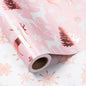 LeZakaa Christmas Pink Wrapping Paper Jumbo Roll, Reindeer & Snowflake, Metallic Foil, Rose Gold Foil Reversible Design for Festive Winter Holiday, Family Gathering, 30 inches x 32.8 Feet