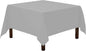 Gee Di Moda Square Tablecloth - 52 x 52 Inch Silver Table Cloth for Small Square or Round Tables - Heavy Duty Washable Fabric - for Buffet Table, Holiday Party, Dinner, Wedding & Baby Shower