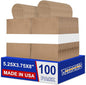 METRONIC Brown Paper Bags with Handles Bulk 5.25x3.75x8'' 100 Pcs Kraft Gift Bags for Small Business, Birthday, Wedding, Party Favors, Christmas, Retail Shopping, Made in USA