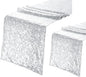 Eternal Beauty Silver Table Runner, 2PCS-12X72 Sequin Table Runner Decorations for Birthday Parties, Banquets, Graduations,Christmas