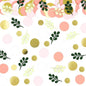 300PC Sage Green Gold Pink Round Dots Confetti for Girl Baby Shower Decorations Greenery Eucalyptus Scatter Birthday Decorations for Women Bridal Shower Wedding Confetti Party Decor Supplies