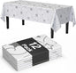 Exquisite Silver Star Tablecloth Plastic 12-Pack Disposable Rectangle Tablecloths 54" x 108" Silver Star Table Cloths Rectangle Table Covers Plastic Tablecloth for Party Decorations