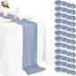 12 Pack Dusty Blue Cheesecloth Table Runner 20 x 120 inch Gauze 10FT Semi Sheer Boho Fabric Cheese Cloth Table Runner for Wedding Party Birthday Baby Bridal Shower