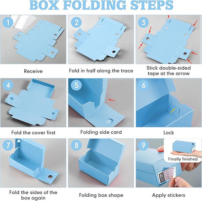 12 Sets Mini Shoe Gifts Boxes for Party Favors 4.7 x 2.5 x 2 Inch Sports Mini Sneaker Box with Editable Label for Candies Cookies Snacks (Light Blue, 4.7 x 2.5 x 2 Inches)