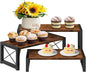 ELITEROO 3 Tier Cupcake Stand & Wood Display Risers, Dessert Stands for Cup Cake or Food, Riser Display Stand for Perfume Collectibles, Tiered Shelf Organizer for Market Retail Vendors, Rustic Brown