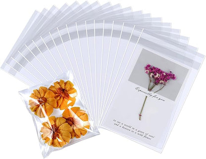 PigPotParty 5"x7" Cellophane Cookie Bags Self Sealing, 200 Pcs Clear Plastic Treat Individual Cookie Bags with seal, Perfect for Goodies, Party Favors, Snacks, Gift Wrapping