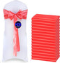 MDS Pack of 50 PCS Satin Chair Sashes Charmeuse Sateen Dining Chair Bows Ribbon Ties Back Sash for Wedding Party Birthday Home Hotel Restaurant Banquet Decoration (7 x 108 Inch, Coral)