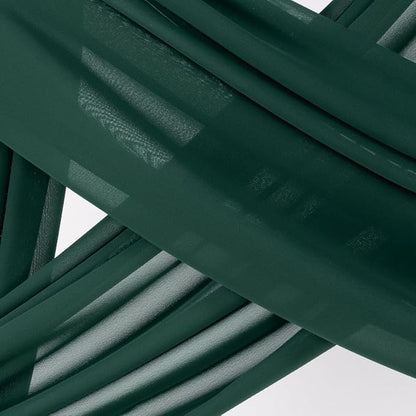Socomi Wedding Arch Draping Fabric 3 Panels 29" x 19Ft Emerald Green Sheer Chiffon Curtain Drapes 6 Yards for Wedding Ceremony Birthday Party Decoration