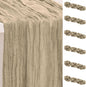 6 Pack Khaki Cheesecloth Table Runner 35x120 Inch 10Ft Rustic Gauze Cheese Cloth Table Runner Sheer Cheesecloth Table Runners for Wedding Party Bridal Shower Decoration