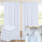 60ftx14FT Wrinkle Free White Backdrop Curtain, 12 Panels 14FT Height White Wedding Backdrop Drapes, Silky Polyester Back Drop Cloth for Birthday Photography Background Party Backdrop Draping