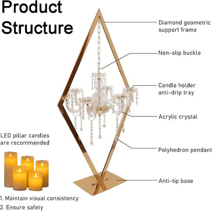 4PCS Elegant Metal Diamond Candle Holder - European Wedding Table Decor, Romantic Candle Stand for Western Dining, Perfect Wedding Prop & Home Decoration