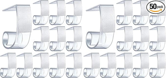 Boao 25 Pieces Table Skirting Clips SMC Model Plastic Tablecloth Clips for Table 1.5-2 Inch with Hook and Loop for Meeting Party Indoor Outdoor Events (Pack of 2)