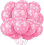 Skylety 40 Pieces Snowflake Balloons Bulk Winter Transparent Snowflake Latex Balloons for Christmas Birthday Wedding Party Decorations(Pink)