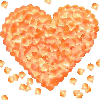 1000 Pieces Artificial Silk Rose Petals Flower Decoration Wedding Party (Yellow Gradient)