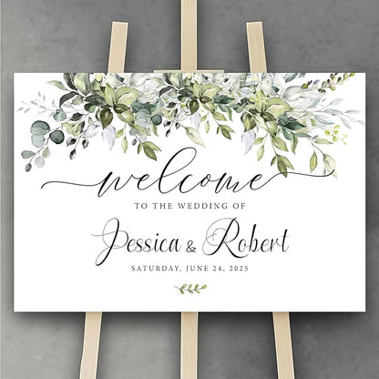 Generic Personalized Wedding Welcome Sign, Rustic, Modern, Plastic, 18x27 Inch, Wedding Decor, Indoor/Outdoor